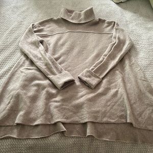 Taupe Turtleneck Tunic Sweater